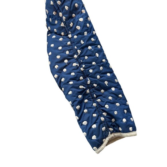 Almgwand Reversible Jacket Navy Polkadot/ Beige fleece S/M HTF - Picture 9 of 17